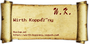 Wirth Koppány névjegykártya